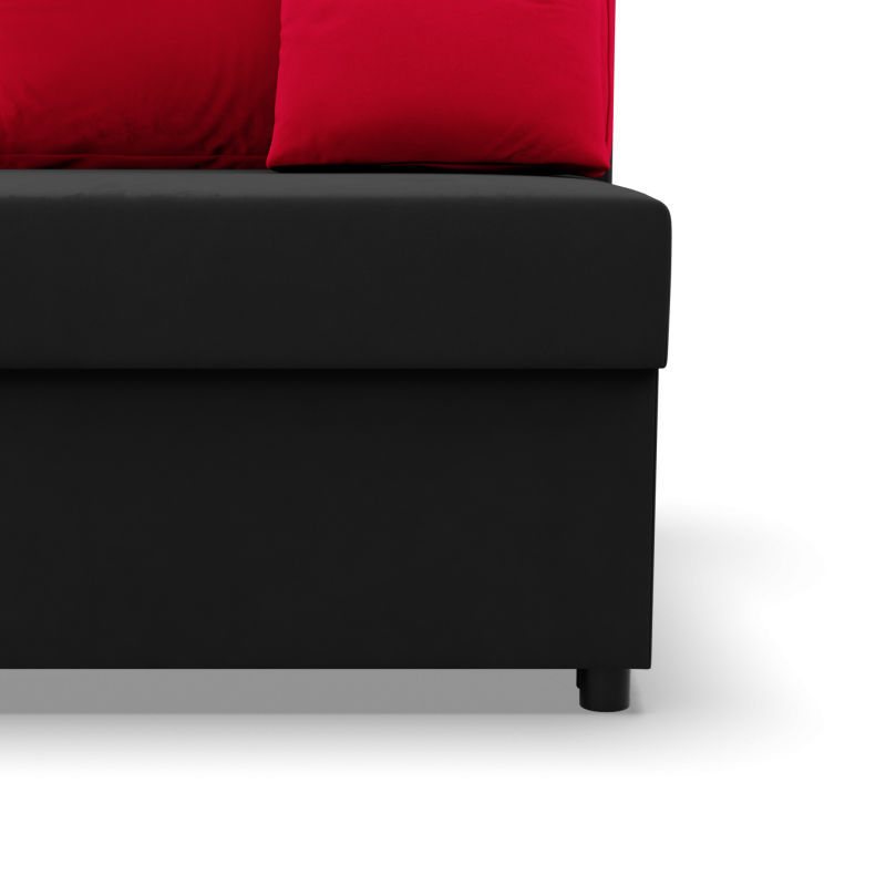 KEMI corner sofa, Filling - Foam, Side - LEFT, Color - BLACK + RED KEMI corner sofa, Filling - Foam, Side - LEFT, Color - BLACK + RED