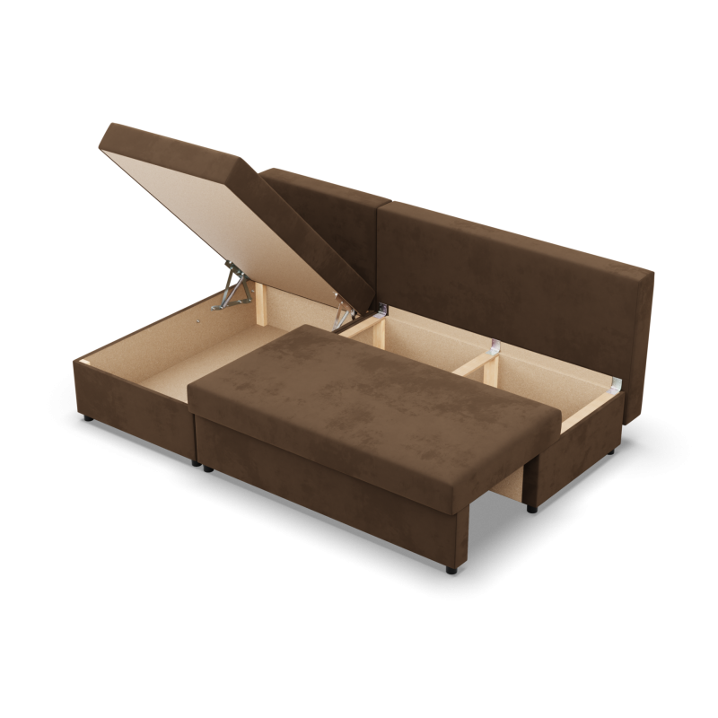 KEMI Corner Sofa, Filling - Foam, Side - LEFT, Color - BROWN KEMI Corner Sofa, Filling - Foam, Side - LEFT, Color - BROWN
