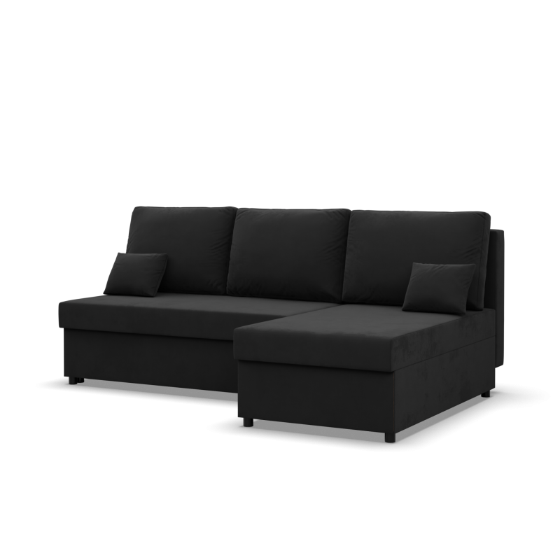 KEMI Corner Sofa, Filling - Foam, Side - RIGHT, Color - BLACK KEMI Corner Sofa, Filling - Foam, Side - RIGHT, Color - BLACK