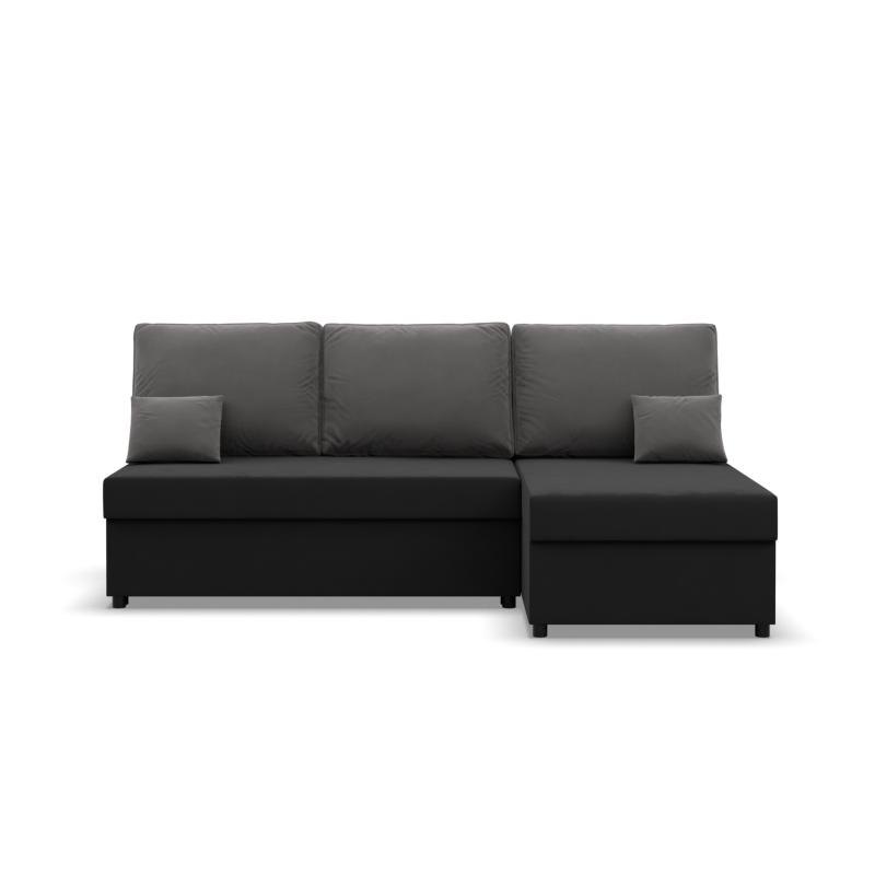KEMI Corner Sofa, Filling - Foam, Side - RIGHT, Color - BLACK + GRAY KEMI Corner Sofa, Filling - Foam, Side - RIGHT, Color - BLACK + GRAY