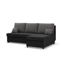 KEMI Corner Sofa, Filling - Foam, Side - RIGHT, Color - BLACK + GRAY KEMI Corner Sofa, Filling - Foam, Side - RIGHT, Color - BLACK + GRAY