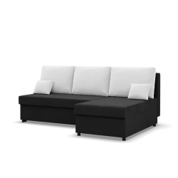 KEMI Corner Sofa, Filling - Foam, Side - RIGHT, Color - BLACK + WHITE