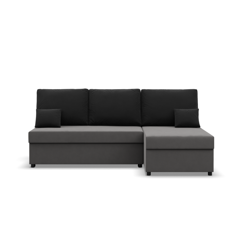 KEMI Corner Sofa, Filling - Foam, Side - RIGHT, Color - GRAY + BLACK KEMI Corner Sofa, Filling - Foam, Side - RIGHT, Color - GRAY + BLACK
