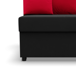 KEMI Corner Sofa, Filling - Foam, Side - RIGHT, Color - BLACK + RED KEMI Corner Sofa, Filling - Foam, Side - RIGHT, Color - BLACK + RED