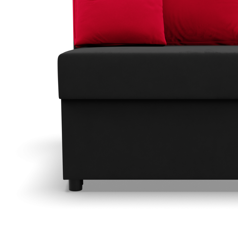 KEMI Corner Sofa, Filling - Foam, Side - RIGHT, Color - BLACK + RED KEMI Corner Sofa, Filling - Foam, Side - RIGHT, Color - BLACK + RED