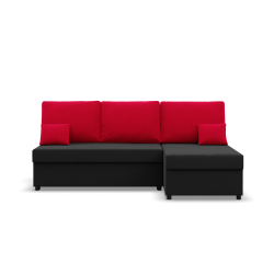 KEMI Corner Sofa, Filling - Foam, Side - RIGHT, Color - BLACK + RED KEMI Corner Sofa, Filling - Foam, Side - RIGHT, Color - BLACK + RED