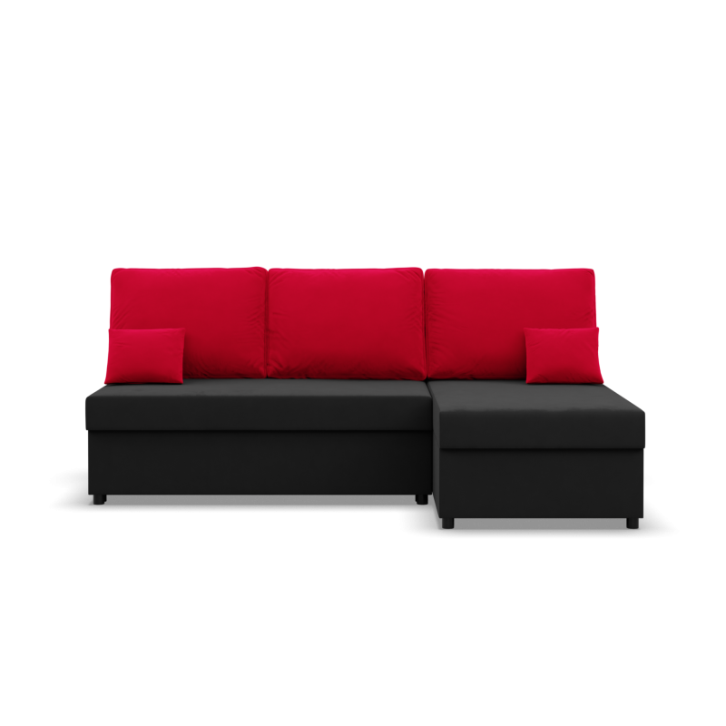 KEMI Corner Sofa, Filling - Foam, Side - RIGHT, Color - BLACK + RED KEMI Corner Sofa, Filling - Foam, Side - RIGHT, Color - BLACK + RED