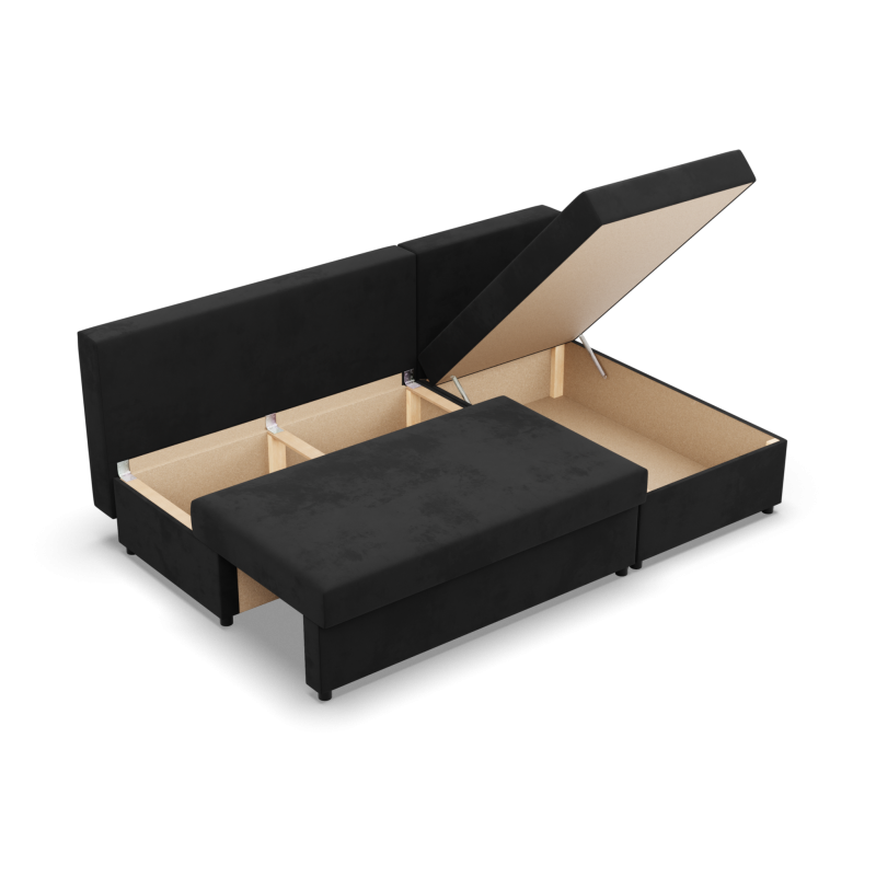 KEMI Corner Sofa, Filling - Foam, Side - RIGHT, Color - BLACK + RED KEMI Corner Sofa, Filling - Foam, Side - RIGHT, Color - BLACK + RED