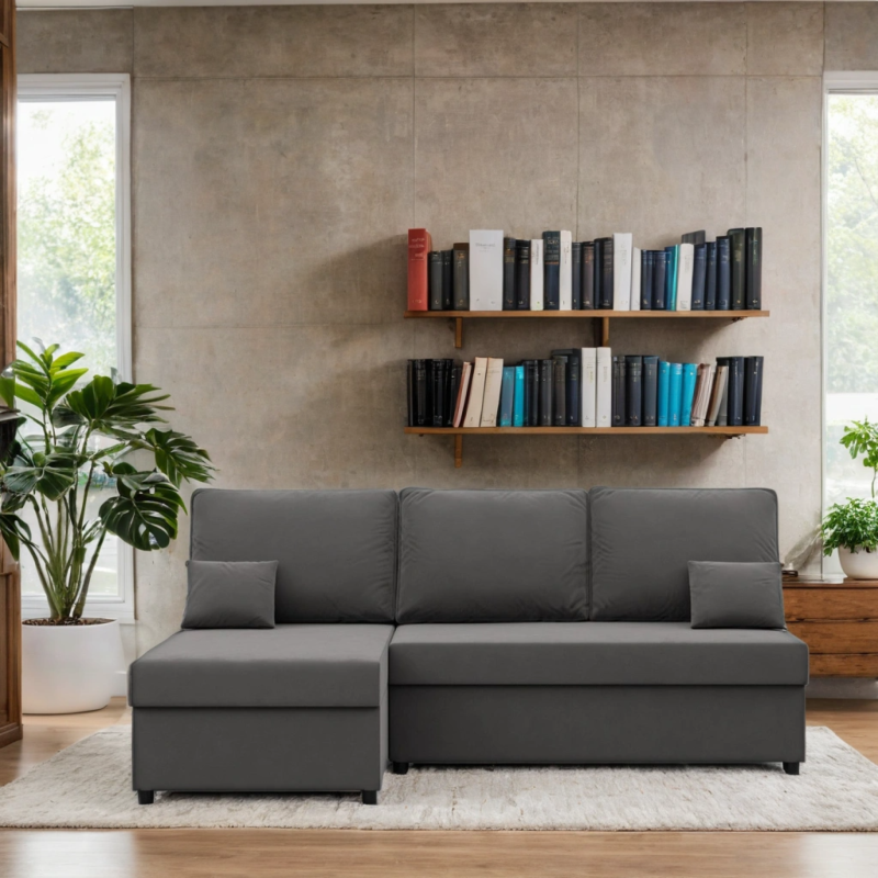KEMI Corner Sofa, Filling - Spring, Side - LEFT, Color - GRAY KEMI Corner Sofa, Filling - Spring, Side - LEFT, Color - GRAY