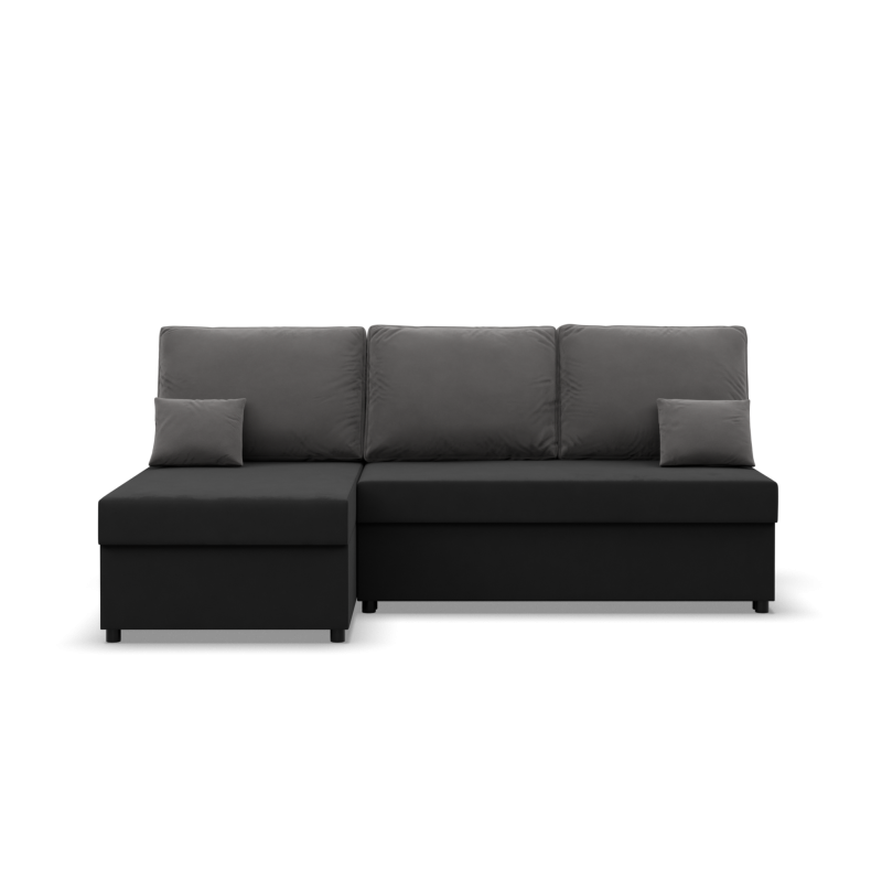 KEMI Corner Sofa, Filling - Spring, Side - LEFT, Color - BLACK + GRAY KEMI Corner Sofa, Filling - Spring, Side - LEFT, Color - BLACK + GRAY