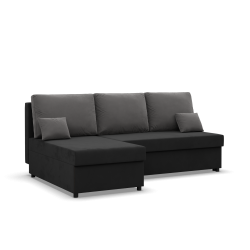 KEMI Corner Sofa, Filling - Spring, Side - LEFT, Color - BLACK + GRAY KEMI Corner Sofa, Filling - Spring, Side - LEFT, Color - BLACK + GRAY
