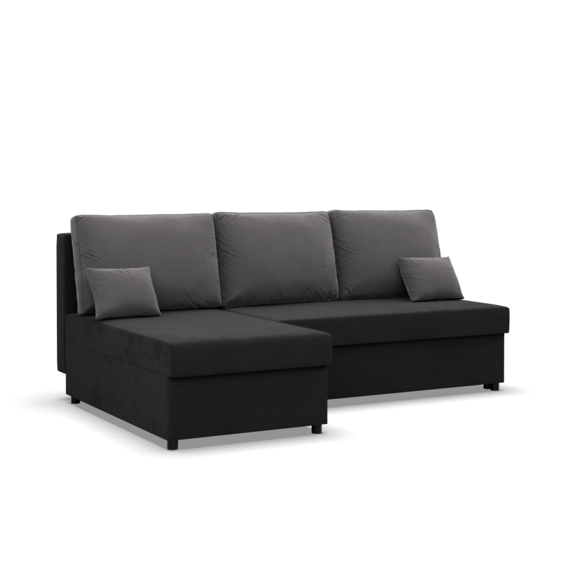 KEMI Corner Sofa, Filling - Spring, Side - LEFT, Color - BLACK + GRAY KEMI Corner Sofa, Filling - Spring, Side - LEFT, Color - BLACK + GRAY