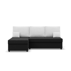 Ecksofa KEMI, Füllung - Federkern, Seite - LINKS, Farbe - SCHWARZ + WEISS Ecksofa KEMI, Füllung - Federkern, Seite - LINKS, Farbe - SCHWARZ + WEISS