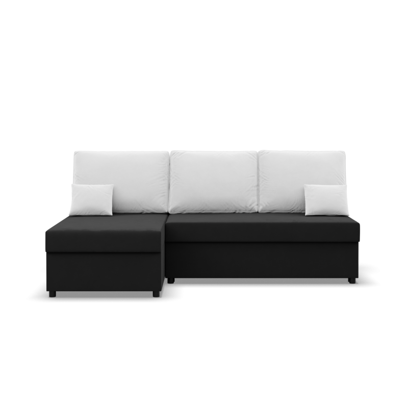 Ecksofa KEMI, Füllung - Federkern, Seite - LINKS, Farbe - SCHWARZ + WEISS Ecksofa KEMI, Füllung - Federkern, Seite - LINKS, Farbe - SCHWARZ + WEISS