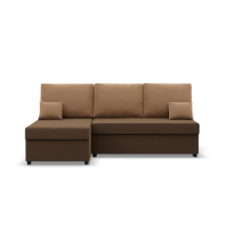 KEMI Corner Sofa, Filling - Spring, Side - LEFT, Color - BROWN + CAPPUCCINO KEMI Corner Sofa, Filling - Spring, Side - LEFT, Color - BROWN + CAPPUCCINO
