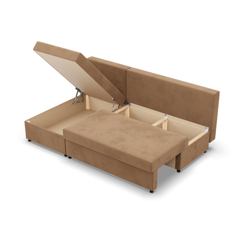 KEMI Corner Sofa, Filling - Spring, Side - LEFT, Color - CAPPUCCINO KEMI Corner Sofa, Filling - Spring, Side - LEFT, Color - CAPPUCCINO