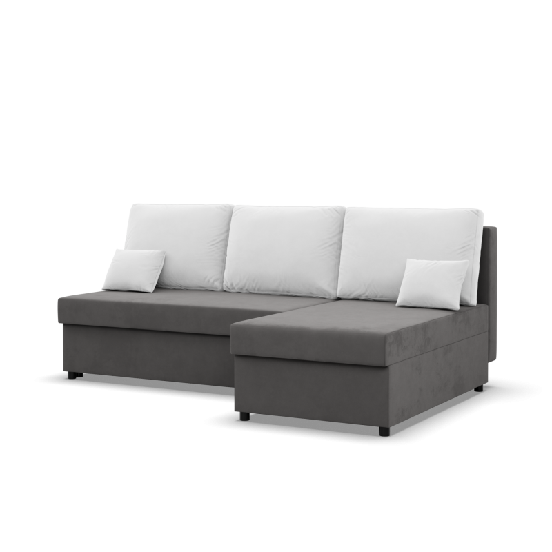 KEMI Corner Sofa, Filling - Spring, Side - RIGHT, Color - GRAY + WHITE KEMI Corner Sofa, Filling - Spring, Side - RIGHT, Color - GRAY + WHITE
