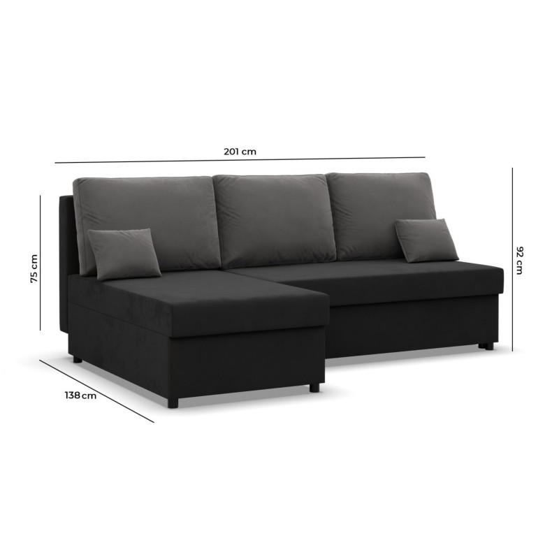 KEMI Corner Sofa, Filling - Spring, Side - RIGHT, Color - GRAY KEMI Corner Sofa, Filling - Spring, Side - RIGHT, Color - GRAY