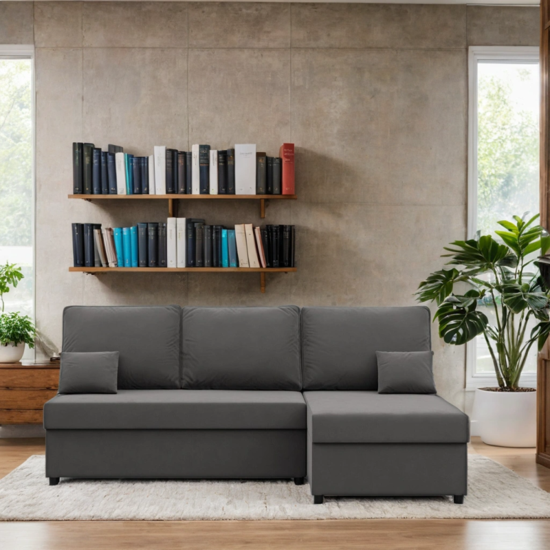 KEMI Corner Sofa, Filling - Spring, Side - RIGHT, Color - GRAY KEMI Corner Sofa, Filling - Spring, Side - RIGHT, Color - GRAY