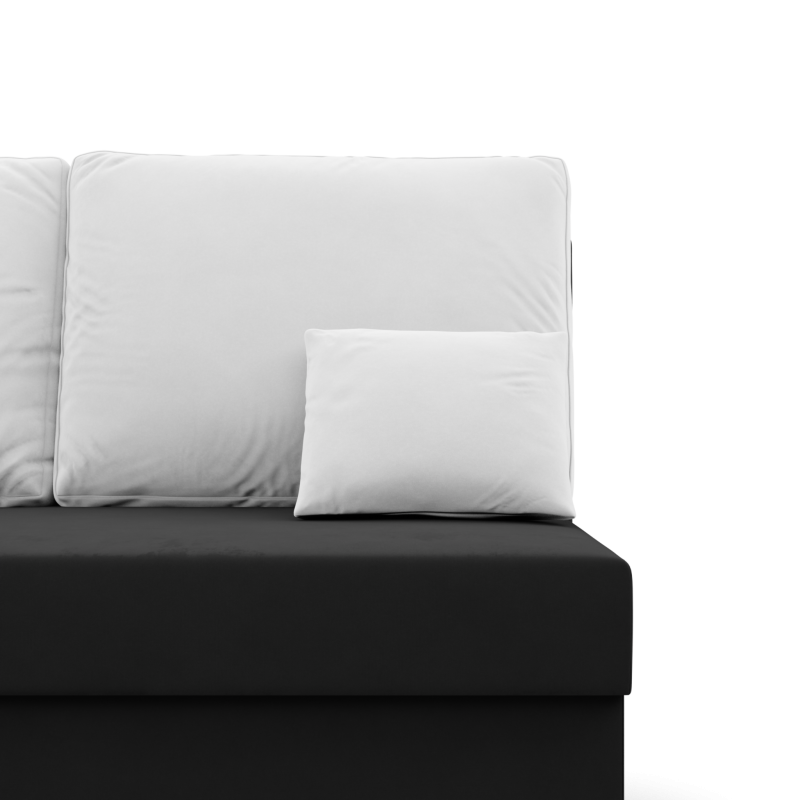 KEMI Corner Sofa, Filling - Spring, Side - RIGHT, Color - BLACK + WHITE KEMI Corner Sofa, Filling - Spring, Side - RIGHT, Color - BLACK + WHITE