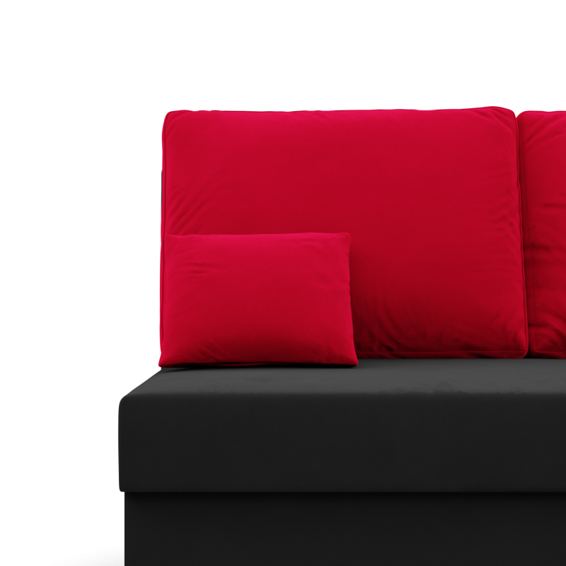 KEMI Corner Sofa, Filling - Spring, Side - RIGHT, Color - BLACK + RED KEMI Corner Sofa, Filling - Spring, Side - RIGHT, Color - BLACK + RED