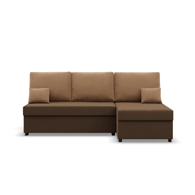 KEMI Corner Sofa, Filling - Spring, Side - RIGHT, Color - BROWN + CAPPUCCINO KEMI Corner Sofa, Filling - Spring, Side - RIGHT, Color - BROWN + CAPPUCCINO