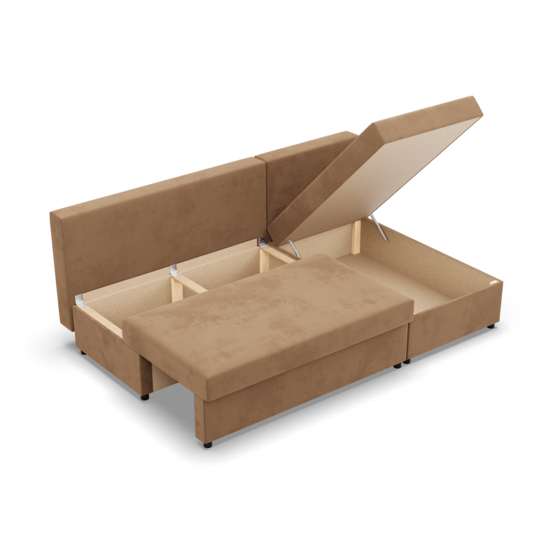 KEMI Corner Sofa, Filling - Spring, Side - RIGHT, Color - CAPPUCCINO KEMI Corner Sofa, Filling - Spring, Side - RIGHT, Color - CAPPUCCINO