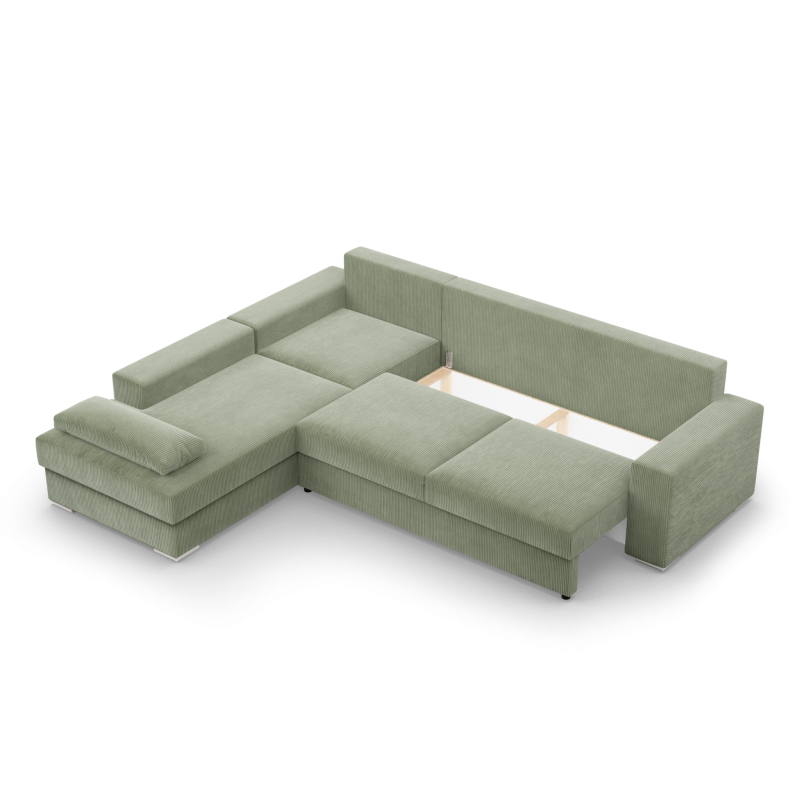 VELANO LL Corner Sofa, Side - LEFT, Color - LIGHT GREEN VELANO LL Corner Sofa, Side - LEFT, Color - LIGHT GREEN