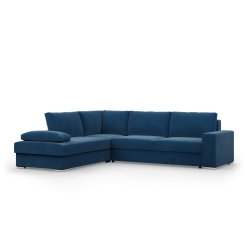 VELANO LL Corner Sofa, Side - LEFT, Color - NAVY BLUE