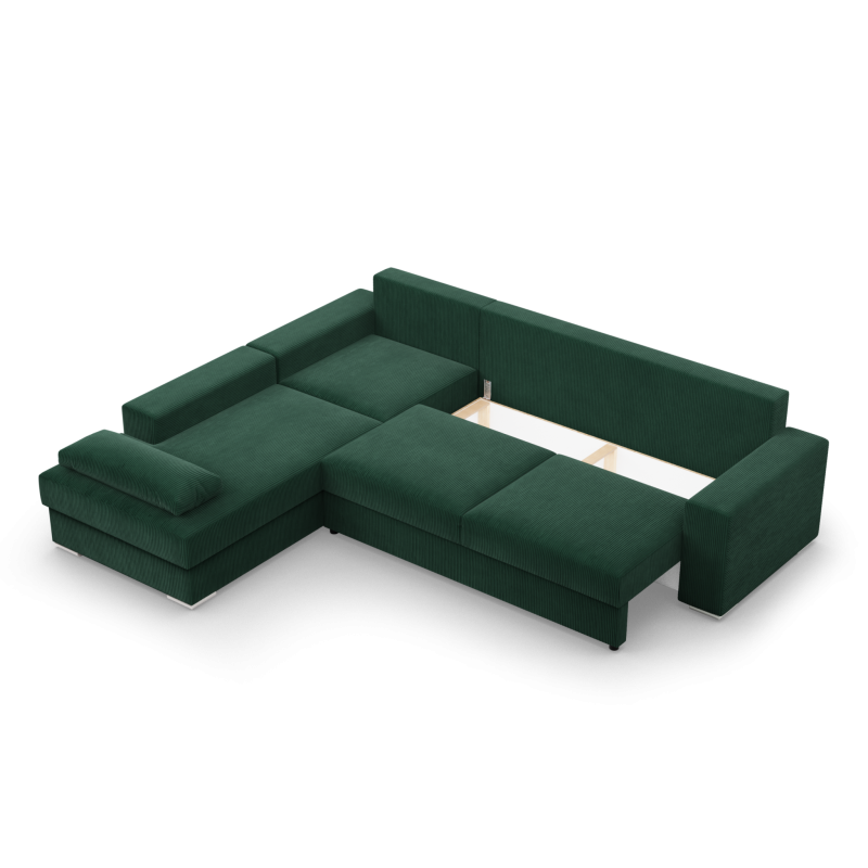 VELANO LL Corner Sofa, Side - LEFT, Color - BOTTLE GREEN VELANO LL Corner Sofa, Side - LEFT, Color - BOTTLE GREEN