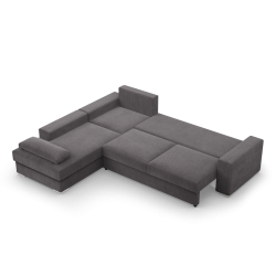 Ecksofa VELANO LL, Seite - LINKS, Farbe - DUNKELGRAU Ecksofa VELANO LL, Seite - LINKS, Farbe - DUNKELGRAU