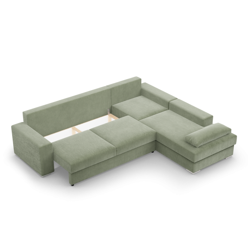 VELANO LL Corner Sofa, Side - RIGHT, Color - LIGHT GREEN VELANO LL Corner Sofa, Side - RIGHT, Color - LIGHT GREEN