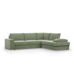 VELANO LL Corner Sofa, Side - RIGHT, Color - LIGHT GREEN