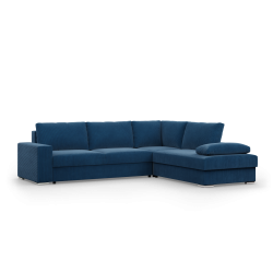 VELANO LL Corner Sofa, Side - RIGHT, Color - NAVY BLUE