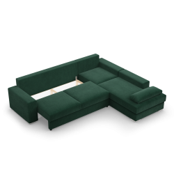 Ecksofa VELANO LL, Seite - RECHTS, Farbe - FLASCHENGRÜN Ecksofa VELANO LL, Seite - RECHTS, Farbe - FLASCHENGRÜN
