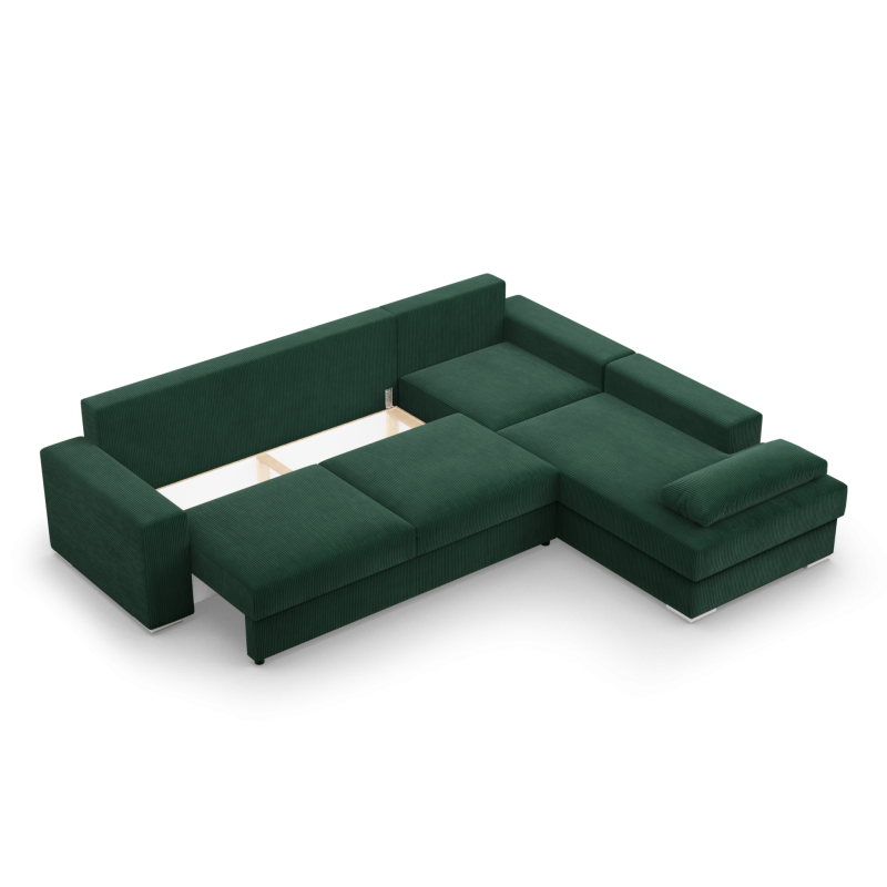 VELANO LL Corner Sofa, Side - RIGHT, Color - BOTTLE GREEN VELANO LL Corner Sofa, Side - RIGHT, Color - BOTTLE GREEN