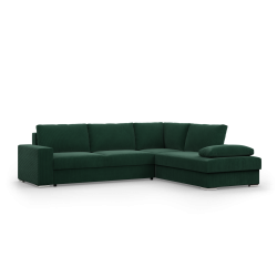 VELANO LL Corner Sofa, Side - RIGHT, Color - BOTTLE GREEN