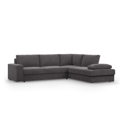 VELANO LL Corner Sofa, Side - RIGHT, Color - DARK GRAY