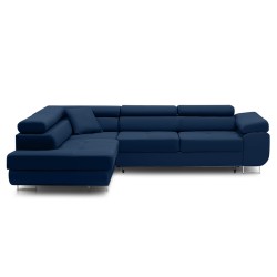 RIGATTO Corner Sofa, Side - LEFT, Color - NAVY BLUE