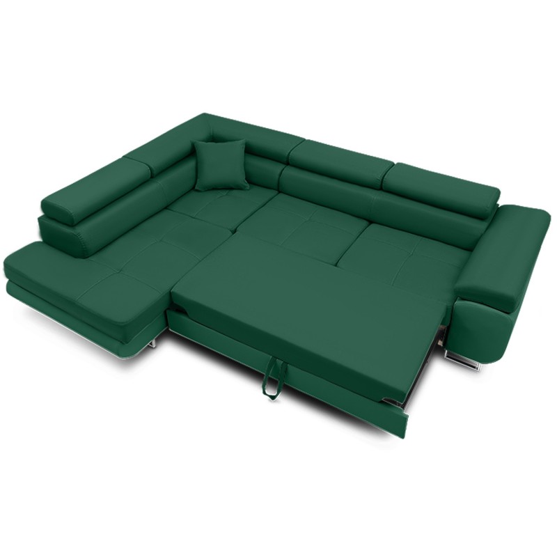 RIGATTO Corner Sofa, Side - LEFT, Color - BOTTLE GREEN RIGATTO Corner Sofa, Side - LEFT, Color - BOTTLE GREEN