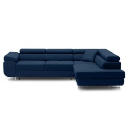 RIGATTO Corner Sofa, Side - RIGHT, Color - NAVY BLUE