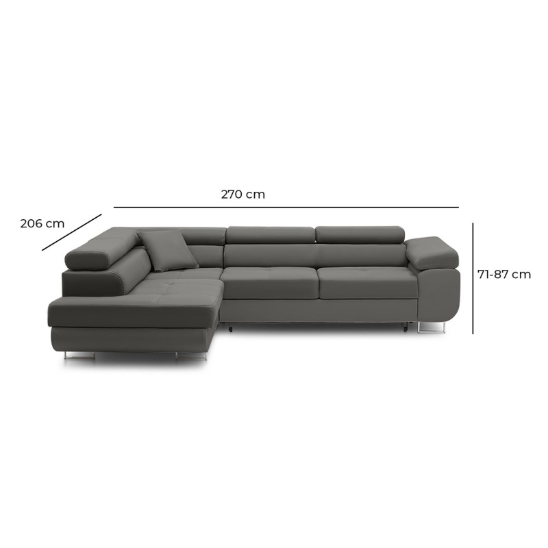 RIGATTO Corner Sofa, Side - RIGHT, Color - LIGHT GRAY RIGATTO Corner Sofa, Side - RIGHT, Color - LIGHT GRAY