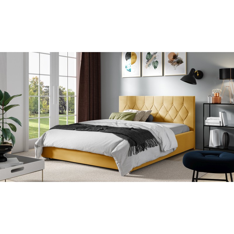 Prestige upholstered bed with bedding storage Plusz, Alova 07 - Elegance and comfort in your bedroom Prestige upholstered bed with bedding storage Plusz, Alova 07 - Elegance and comfort in your bedroom