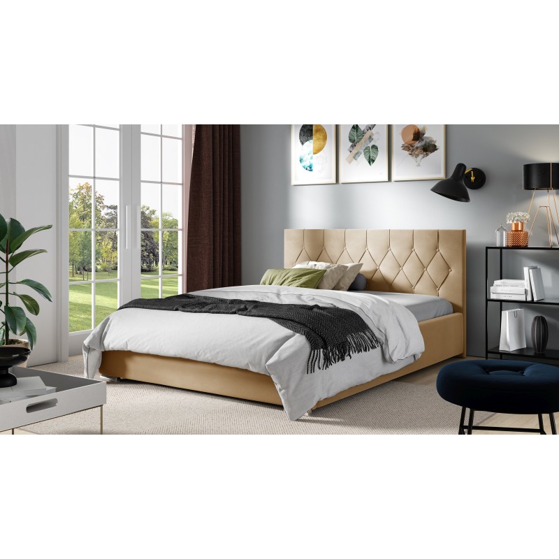 Prestige upholstered bed with storage for bedding Plusz, Alova 05 - Elegance and comfort in your bedroom Prestige upholstered bed with storage for bedding Plusz, Alova 05 - Elegance and comfort in your bedroom