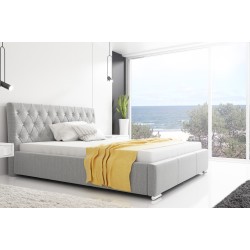 Asti upholstered bed with storage for bedding, fabric Weave, Inari 91