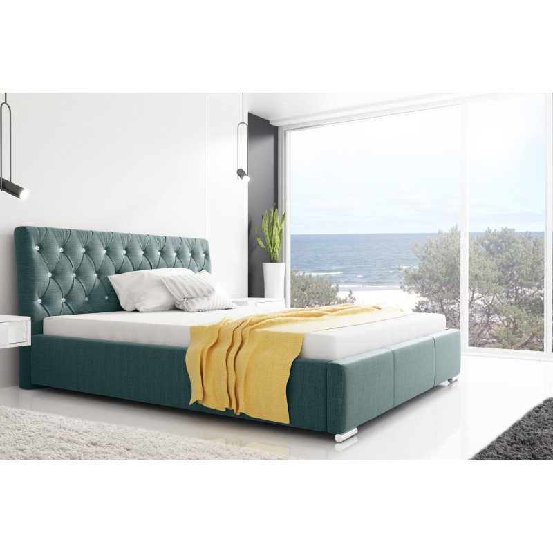 Upholstered bed Asti with storage for bedding, fabric Weave, Inari 87 Upholstered bed Asti with storage for bedding, fabric Weave, Inari 87