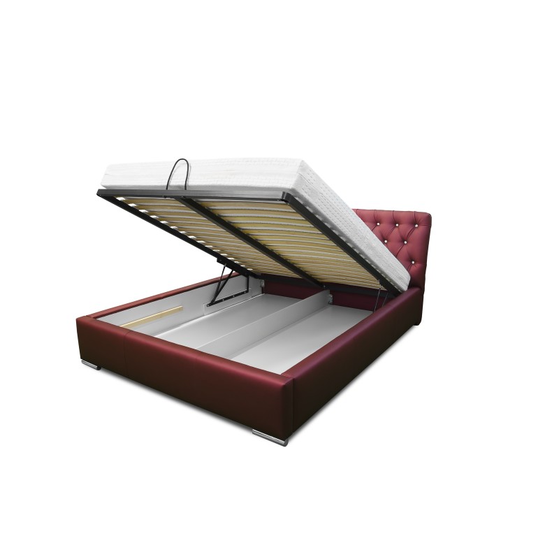 Upholstered bed Asti with storage for bedding, fabric Weave, Inari 87 Upholstered bed Asti with storage for bedding, fabric Weave, Inari 87