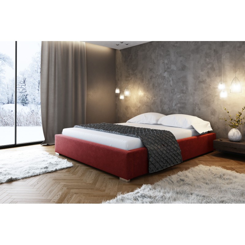 The Modena upholstered bed with a storage compartment for bedding, fabric J. The Modena upholstered bed with a storage compartment for bedding, fabric J.