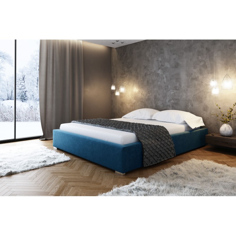 The Modena upholstered bed with a storage compartment for bedding, fabric J. The Modena upholstered bed with a storage compartment for bedding, fabric J.