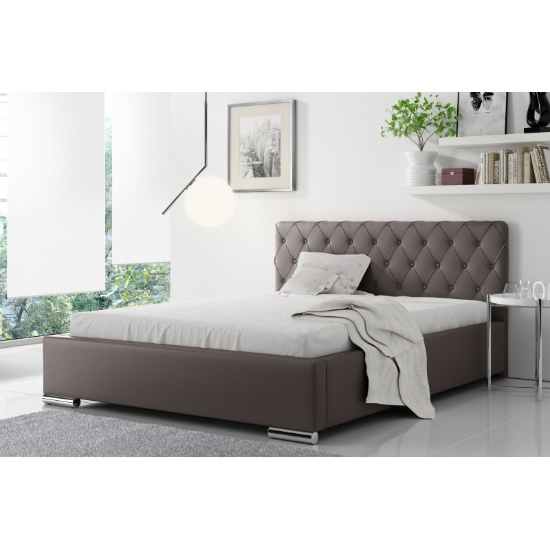 Brescia upholstered bed with a bedding container - Eco leather, Soft 24 | Exceptional Comfort and Style Brescia upholstered bed with a bedding container - Eco leather, Soft 24 | Exceptional Comfort and Style